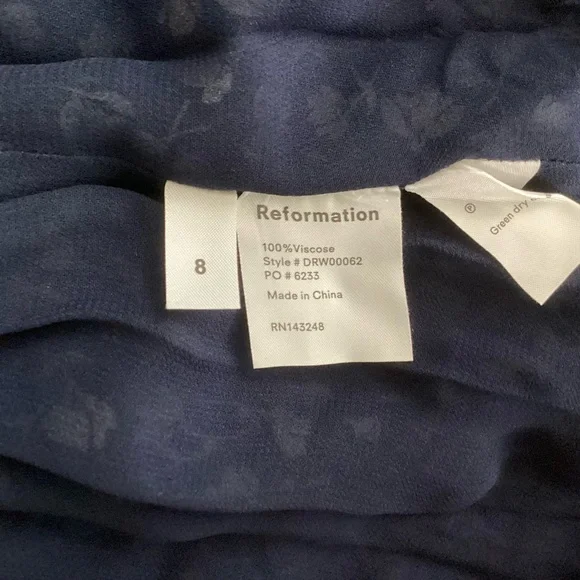 Reformation NEW Prima Midi Dress Navy Floral NWT Sz 8 - Picture 10 of 10